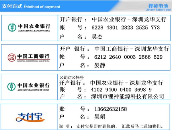 支付方式文本