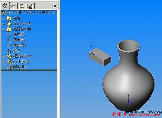 solidworks动画：加水的瓶子