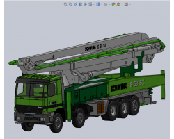 水泥浇灌车、混凝土泵车（SolidWorks设计，提供Sldprt/Sldasm格式）