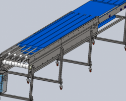 伸缩传送带输送机（SolidWorks设计，提供step/Sldprt/Sldasm格式）