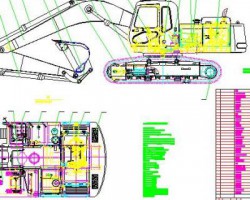 挖掘机 CAD图纸（AutoCAD设计，提供dwg格式）