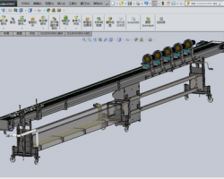 10米不锈钢输送设备(风冷却+水冷却)（SolidWorks设计，提供Sldprt/Sldasm格式）