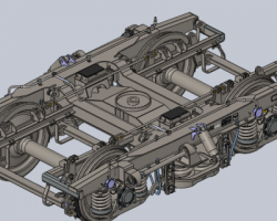 214次火车转向架（SolidWorks/UG设计，提供step格式）